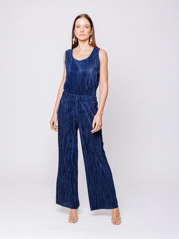 Pantaloni palazzo in plissé Martino Midali