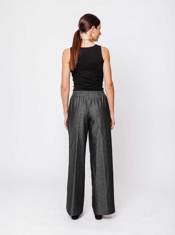 Martino Midali clown trousers in chambray jeans