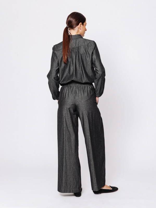 Martino Midali clown trousers in chambray jeans