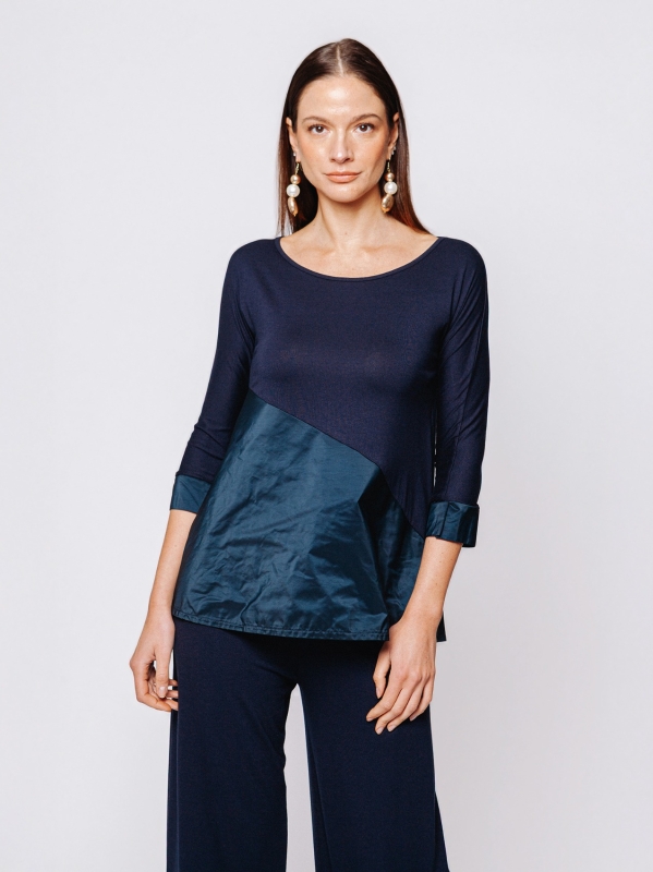 Martino Midali T-shirt with technical fabric insert