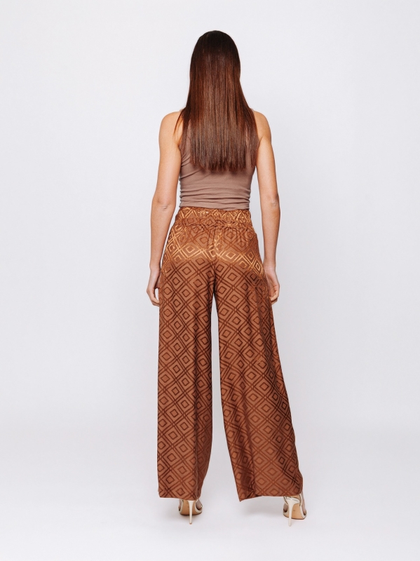 Pantalone palazzo in jacquard geometrico