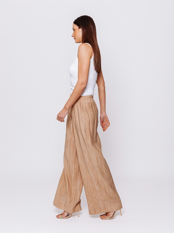 Pantalone Palazzo in Viscosa Texture Marmorizzata