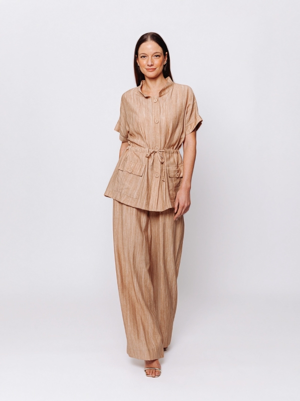 Giacca con Coulisse in Viscosa texture marmorizzata