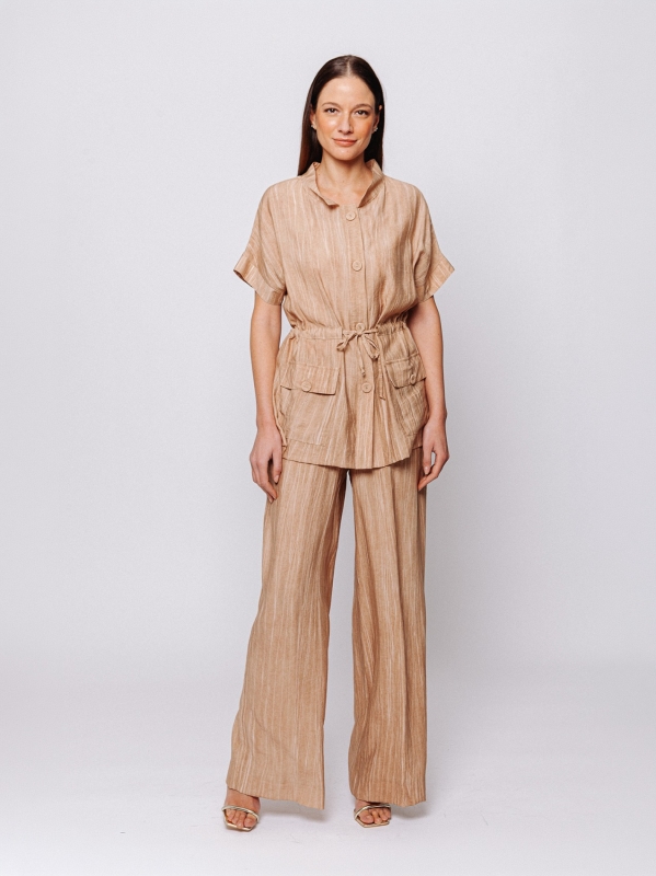 Giacca con Coulisse in Viscosa texture marmorizzata