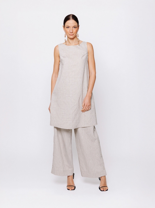 Abito in Jacquard Lino e Cotone Orizzonti Leggeri