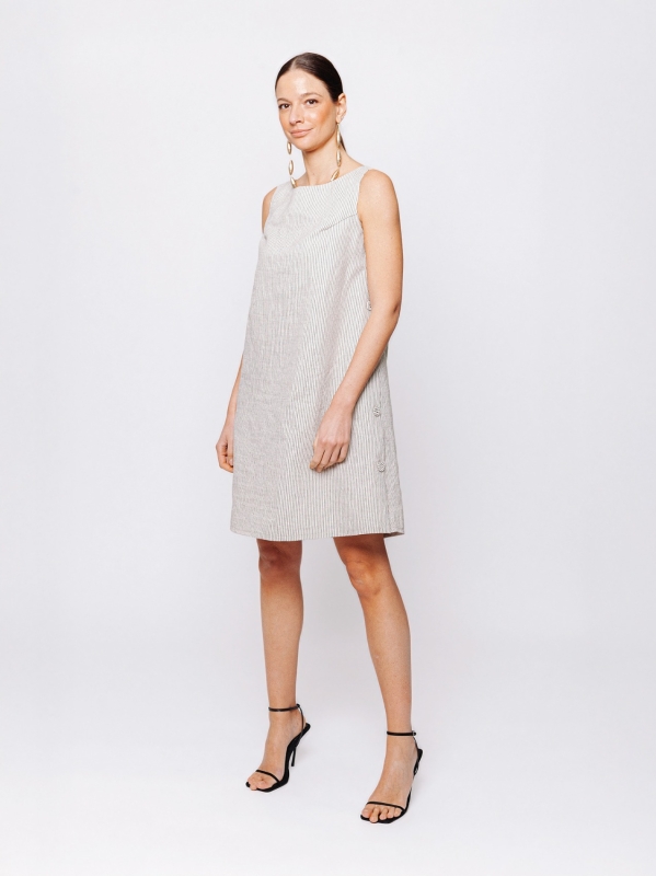 Abito in Jacquard Lino e Cotone Orizzonti Leggeri