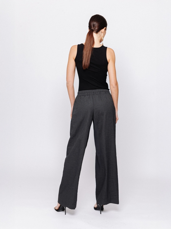 Pantalone palazzo in jacquard lino e cotone Martino Midali