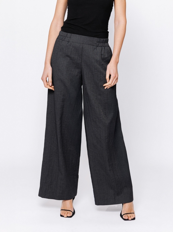 Pantalone palazzo in jacquard lino e cotone Martino Midali