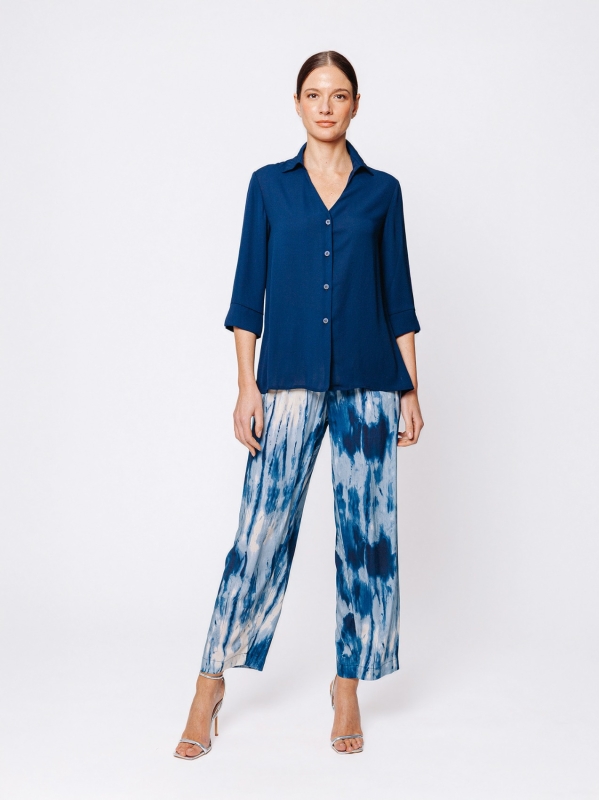 Camicia fluida in tripla georgette