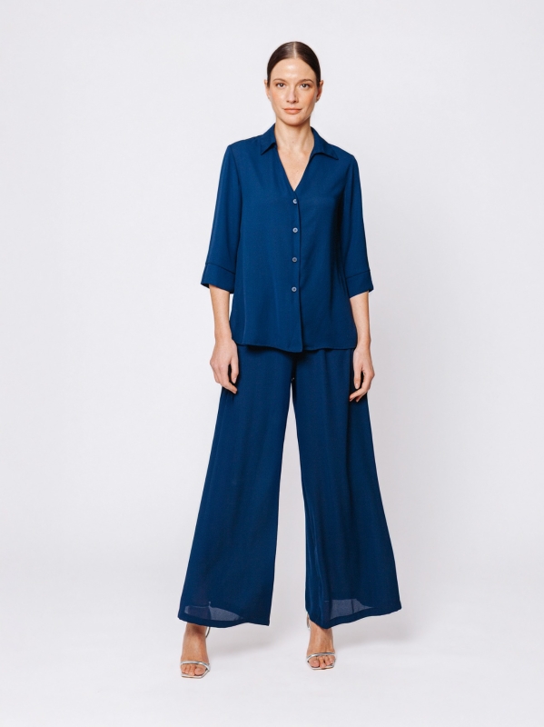 Camicia fluida in tripla georgette