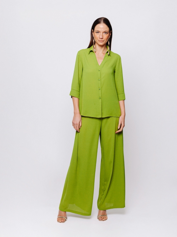 Camicia fluida in tripla georgette