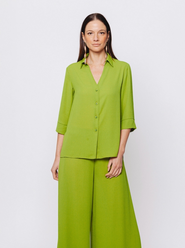 Camicia fluida in tripla georgette