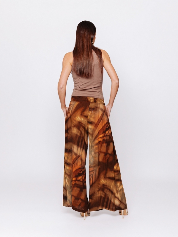Pantalone Palazzo in Viscosa Stampata “Terre in Movimento”