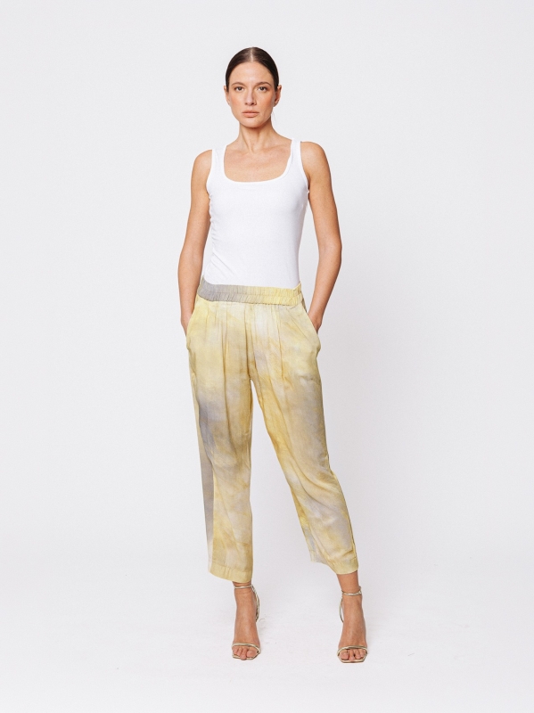 Pantalone Morbido in Viscosa Stampata “Luce Minerale”