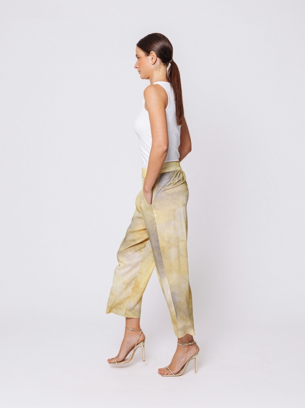 Pantalone Morbido in Viscosa Stampata “Luce Minerale”