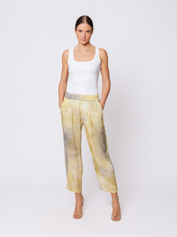 Pantalone Morbido in Viscosa Stampata “Luce Minerale”