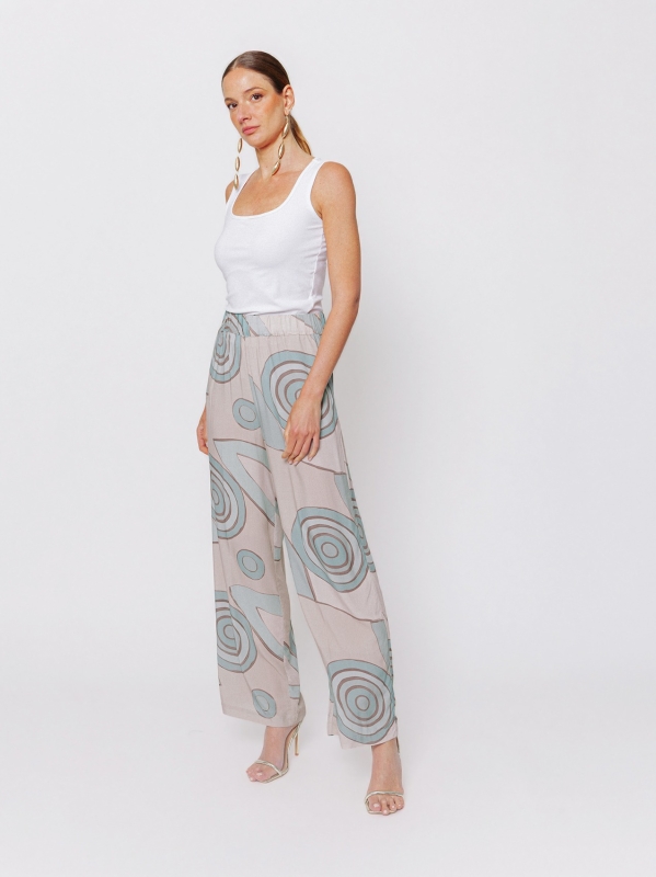 Pantalone Palazzo stampa “Orbite”