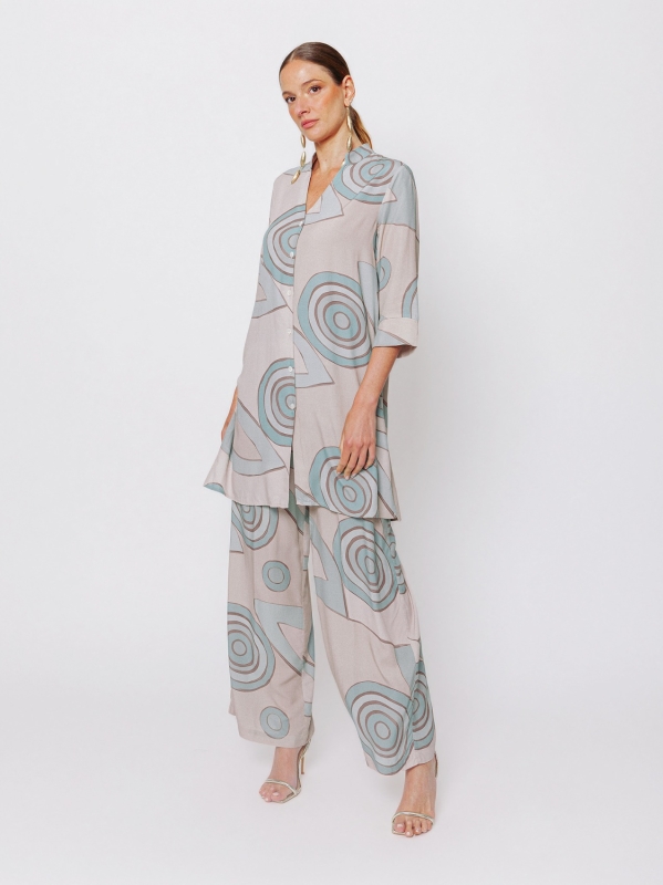 Camicia Fluida Stampa Orbite