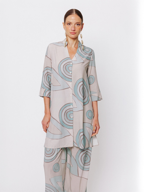 Camicia Fluida Stampa Orbite