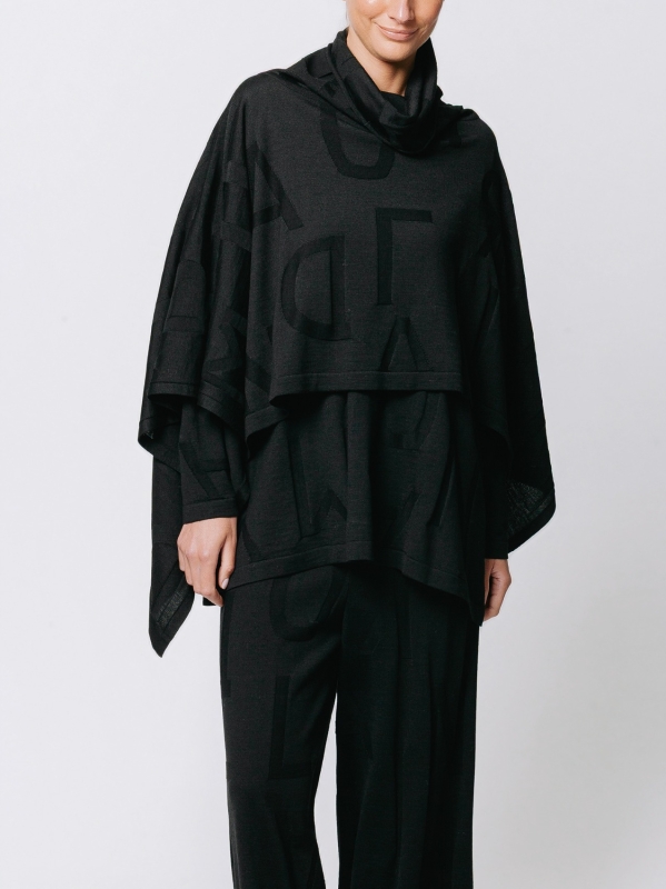 Jacquard Lettering Scaled Poncho
