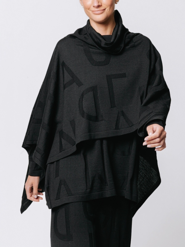 Jacquard Lettering Scaled Poncho