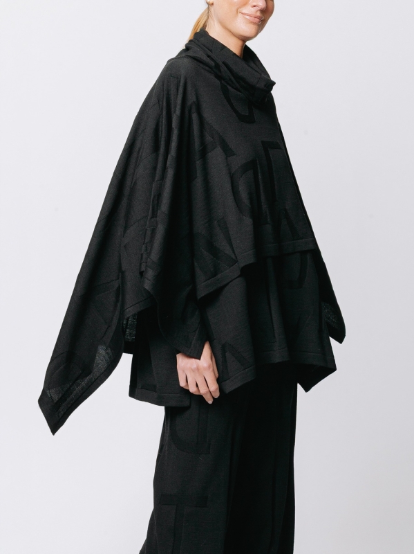 Jacquard Lettering Scaled Poncho