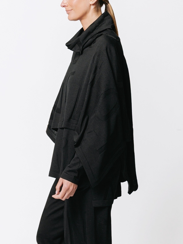 Jacquard Lettering Scaled Poncho