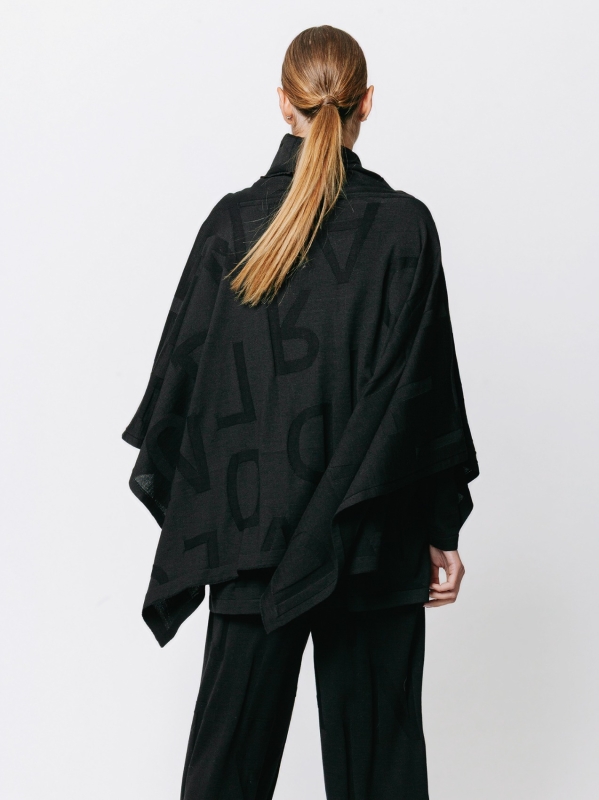 Jacquard Lettering Scaled Poncho