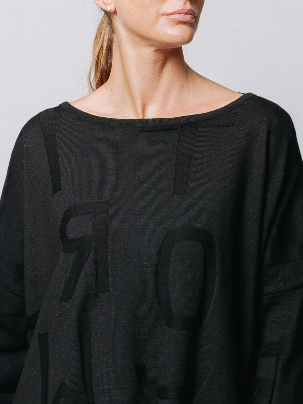 Maglia Scatola in Jacquard Lettering