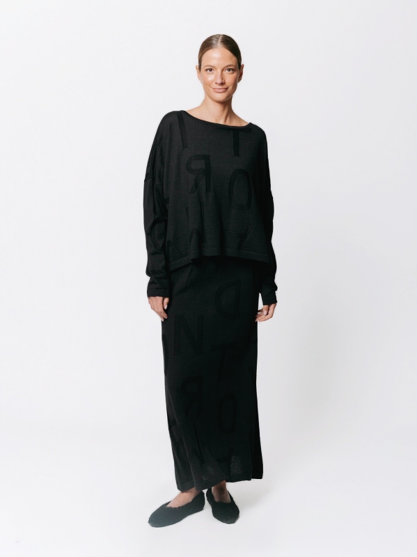 Maglia Scatola in Jacquard Lettering