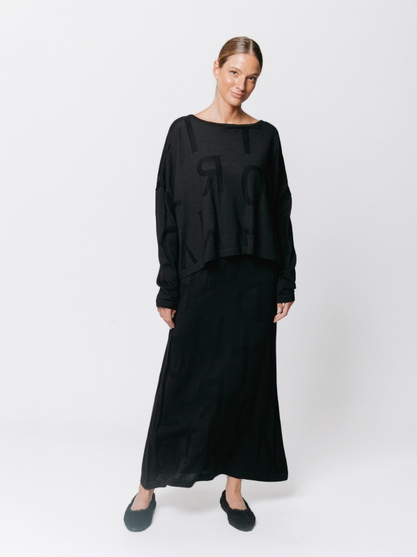 Jacquard Lettering Box Sweater