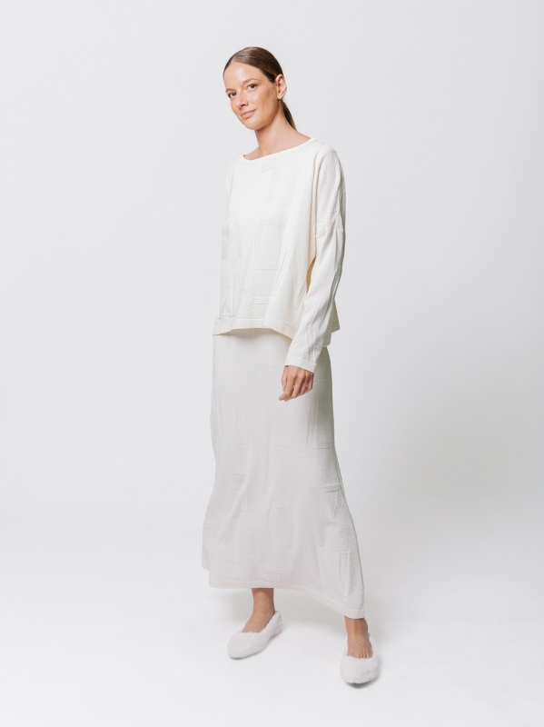 Maglia Scatola in Jacquard Lettering