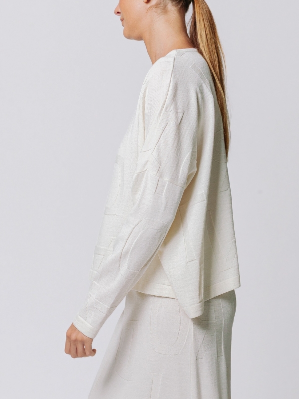 Maglia Scatola in Jacquard Lettering
