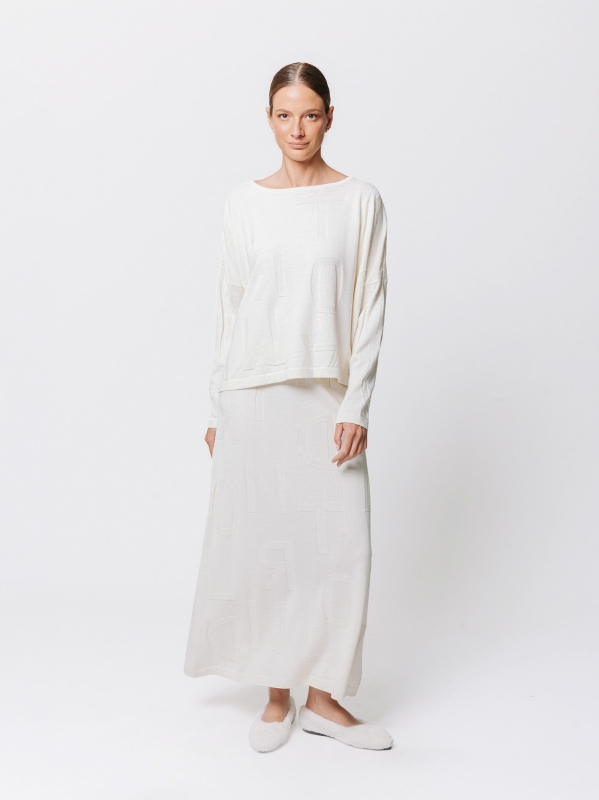 Maglia Scatola in Jacquard Lettering