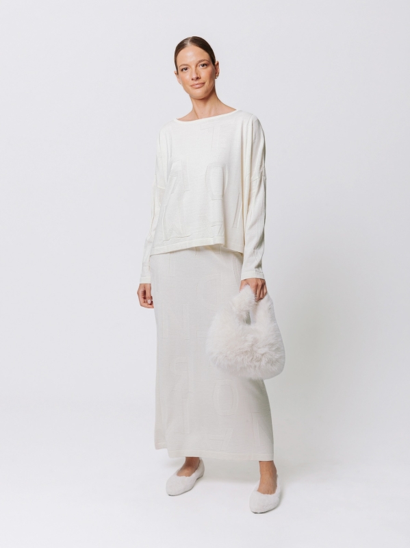 Maglia Scatola in Jacquard Lettering