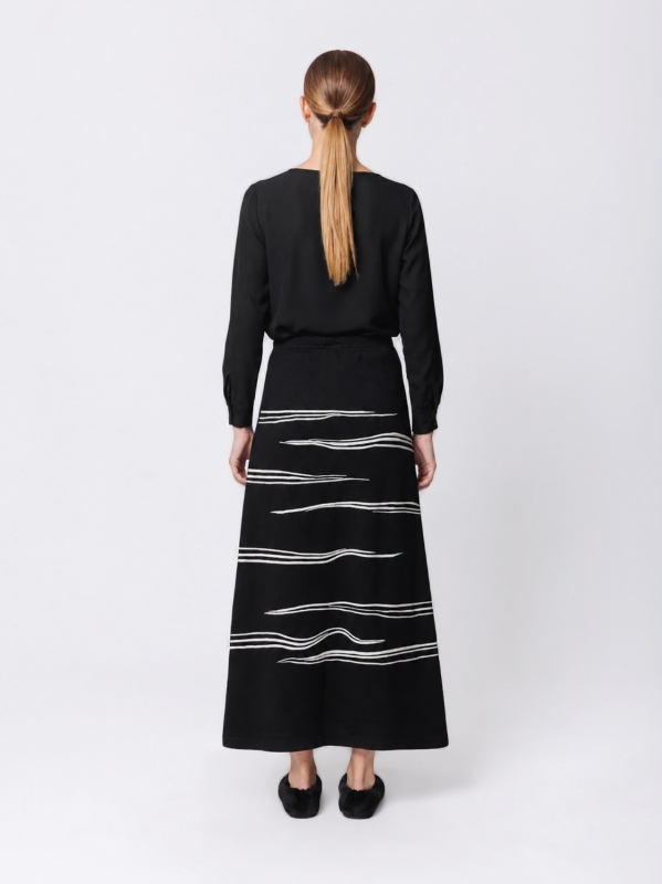 Gonna lunga svasata jacquard Traccia