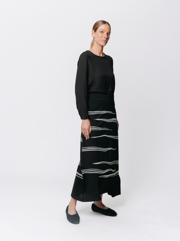 Gonna lunga svasata jacquard Traccia