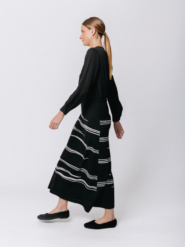 Gonna lunga svasata jacquard Traccia