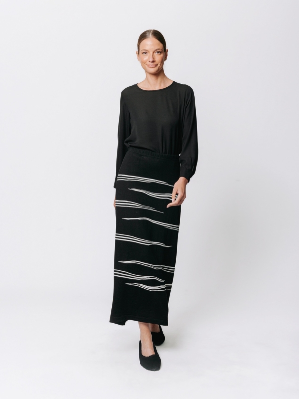 Gonna lunga svasata jacquard Traccia