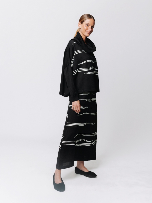 Maglia jacquard Traccia con collo alto