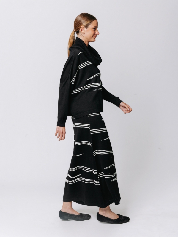 Maglia jacquard Traccia con collo alto