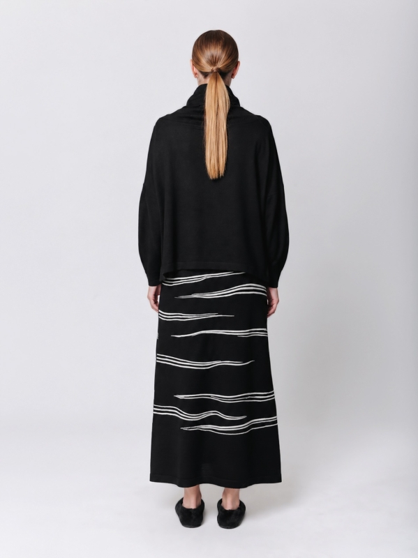 Maglia jacquard Traccia con collo alto