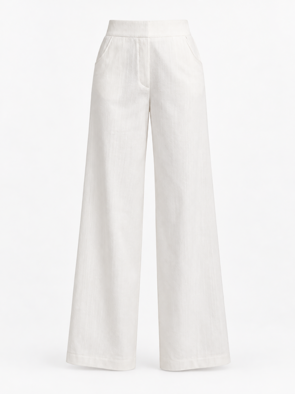 Pantalone palazzo in denim stretch
