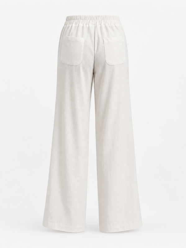 Pantalone palazzo in denim stretch