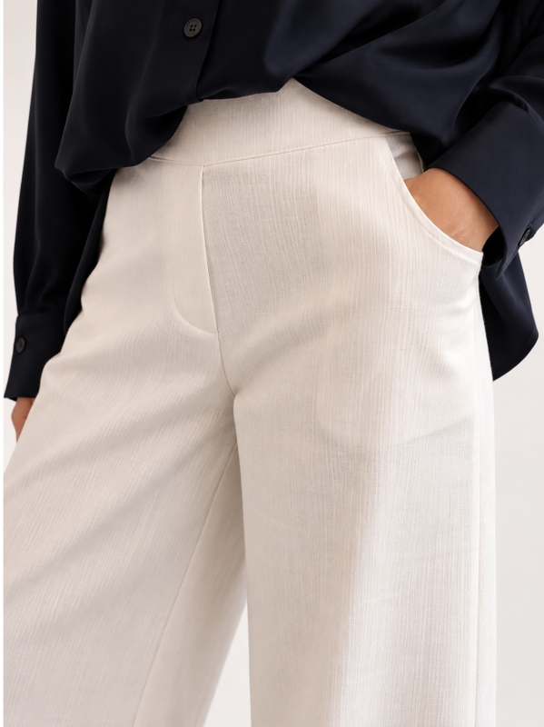 Pantalone palazzo in denim stretch