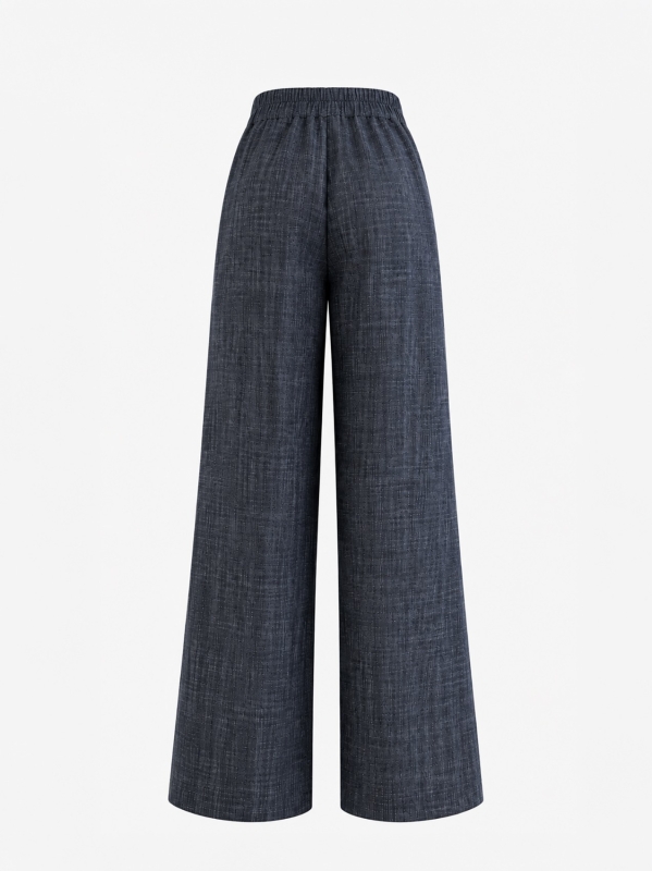 Pantalone palazzo in denim stretch
