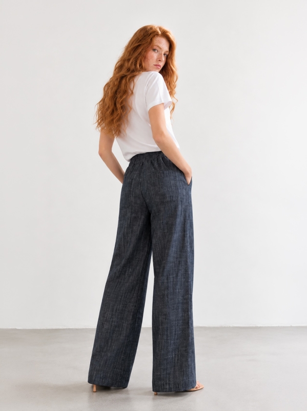Palazzo trousers in stretch denim