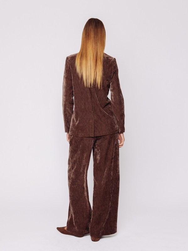 Blazer in velluto micro costina stretch