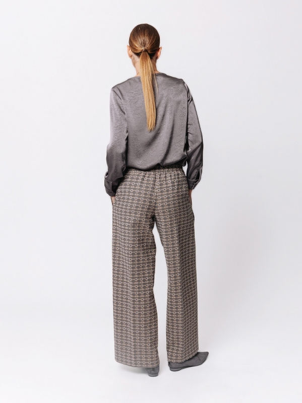 Palazzo trousers in Jacquard Micro Pattern