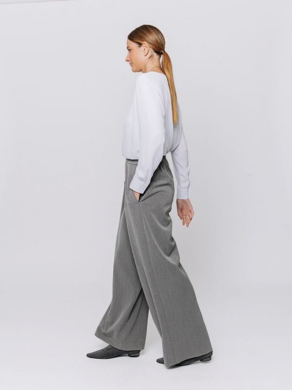 Wool-look trousers with pleats
